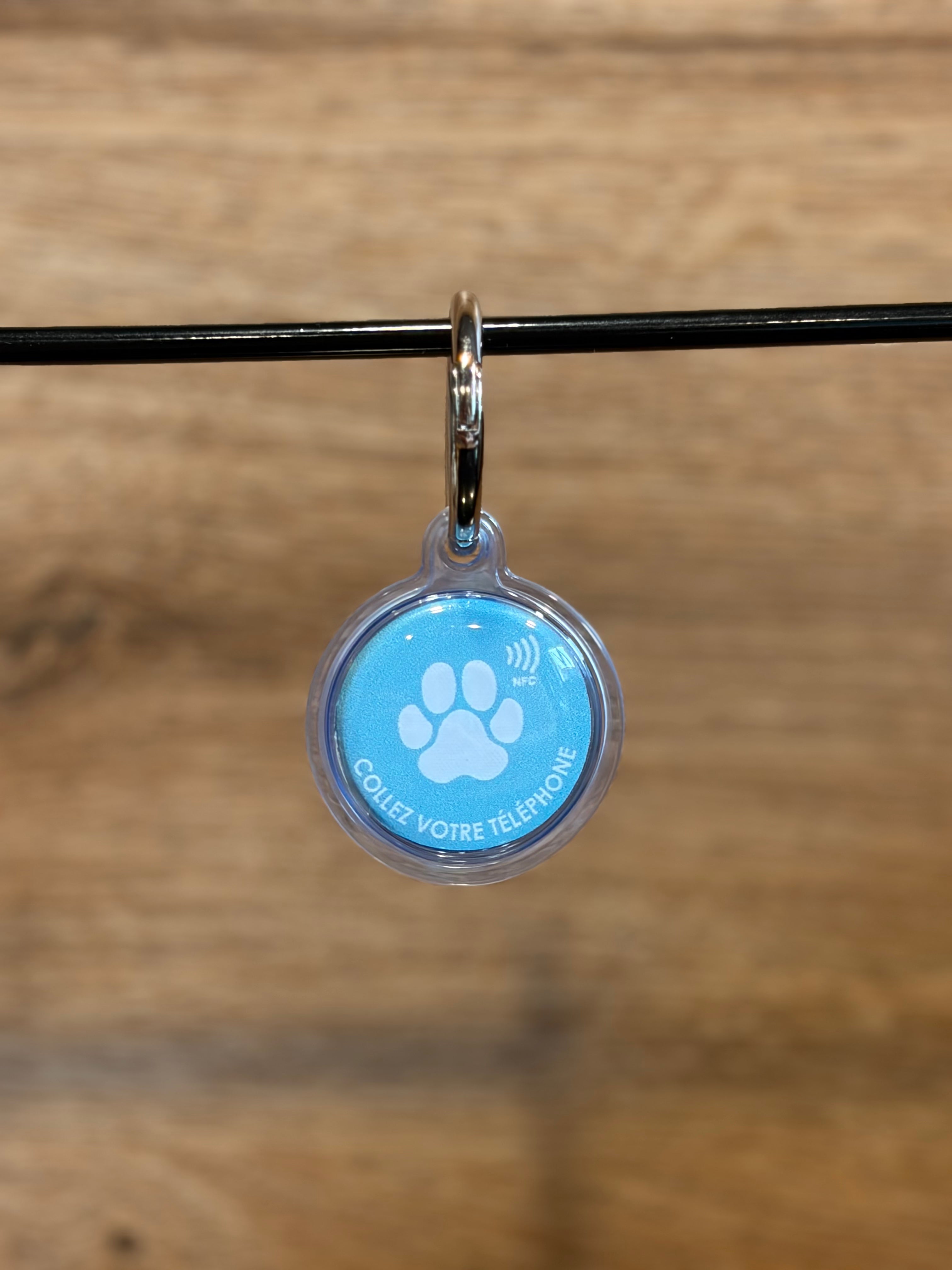 ProxyToutou – Médaillon NFC bleu turquoise